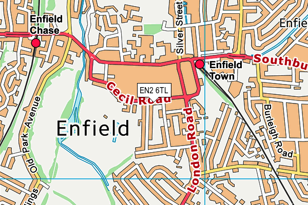 EN2 6TL map - OS VectorMap District (Ordnance Survey)