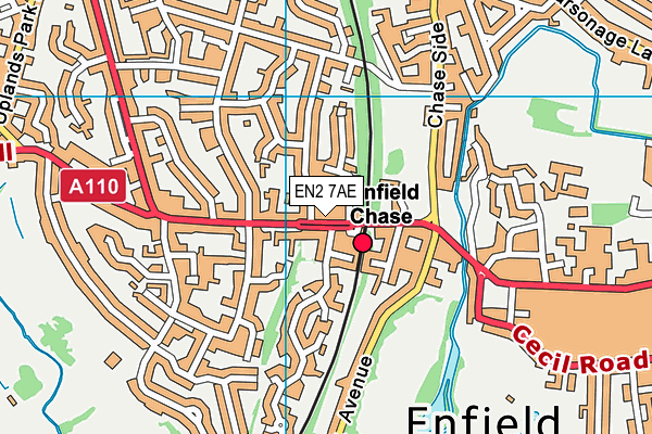 EN2 7AE map - OS VectorMap District (Ordnance Survey)