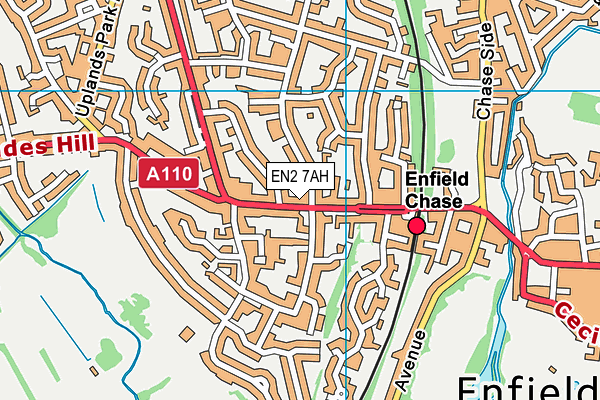 EN2 7AH map - OS VectorMap District (Ordnance Survey)