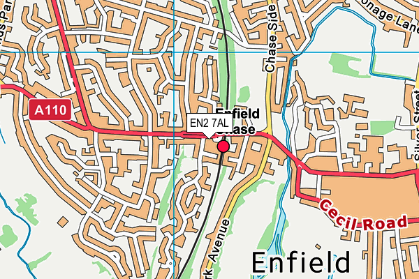 EN2 7AL map - OS VectorMap District (Ordnance Survey)