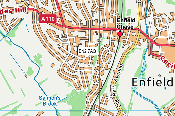 EN2 7AQ map - OS VectorMap District (Ordnance Survey)