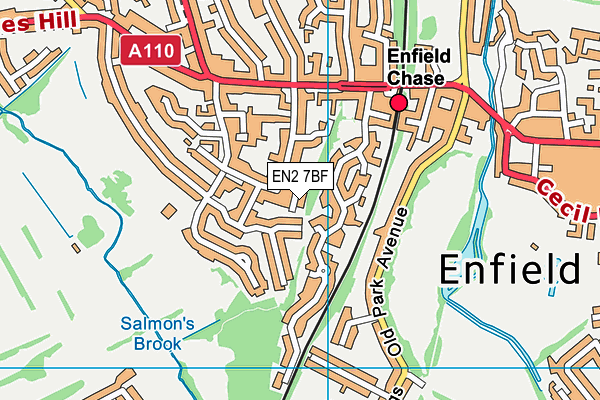EN2 7BF map - OS VectorMap District (Ordnance Survey)