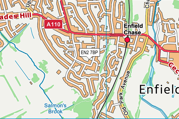 EN2 7BP map - OS VectorMap District (Ordnance Survey)