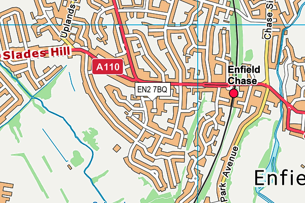 EN2 7BQ map - OS VectorMap District (Ordnance Survey)