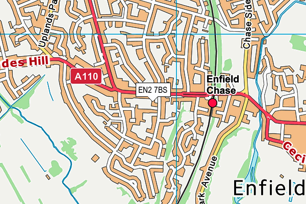 EN2 7BS map - OS VectorMap District (Ordnance Survey)
