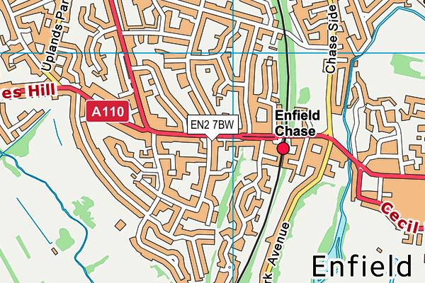 EN2 7BW map - OS VectorMap District (Ordnance Survey)