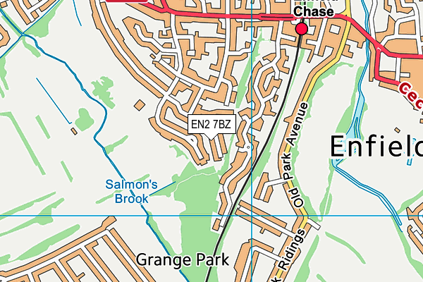 EN2 7BZ map - OS VectorMap District (Ordnance Survey)