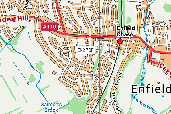 EN2 7DF map - OS VectorMap District (Ordnance Survey)
