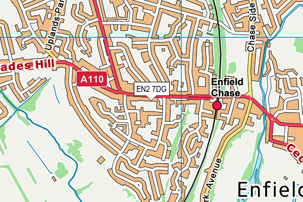 EN2 7DG map - OS VectorMap District (Ordnance Survey)