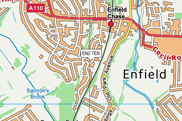 EN2 7EN map - OS VectorMap District (Ordnance Survey)