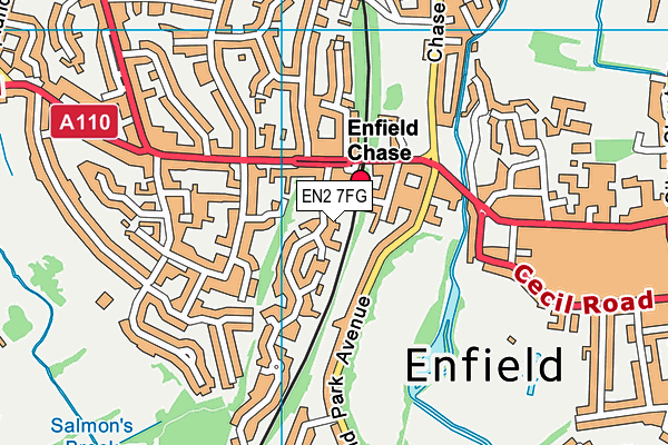 EN2 7FG map - OS VectorMap District (Ordnance Survey)