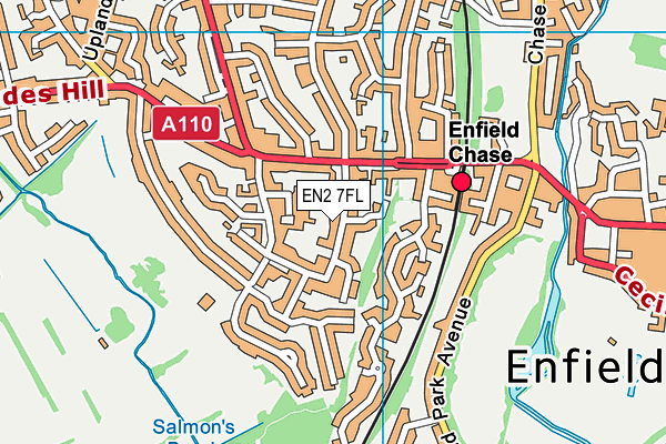 EN2 7FL map - OS VectorMap District (Ordnance Survey)