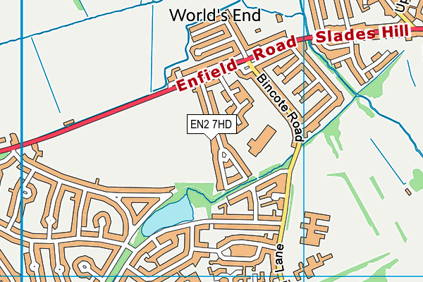 EN2 7HD map - OS VectorMap District (Ordnance Survey)