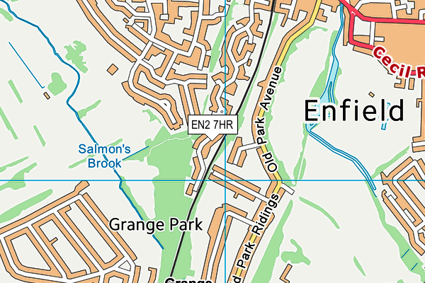 EN2 7HR map - OS VectorMap District (Ordnance Survey)