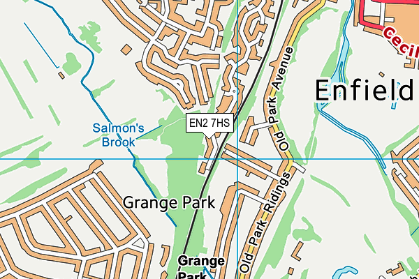 EN2 7HS map - OS VectorMap District (Ordnance Survey)