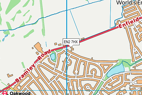EN2 7HX map - OS VectorMap District (Ordnance Survey)