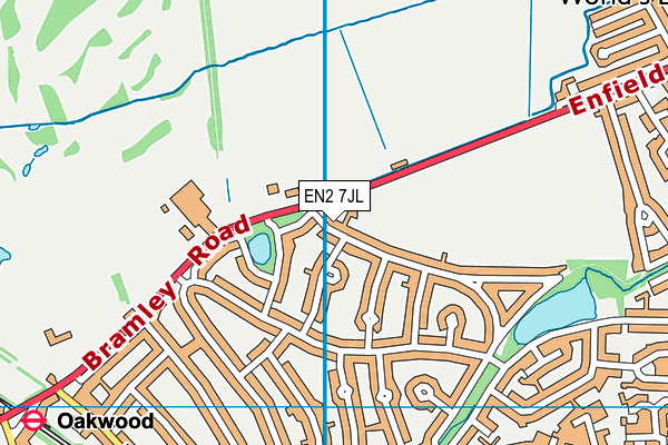 EN2 7JL map - OS VectorMap District (Ordnance Survey)