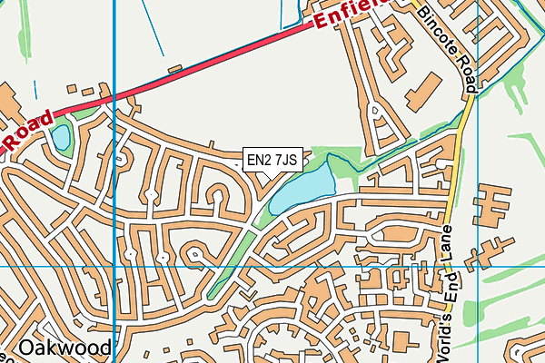EN2 7JS map - OS VectorMap District (Ordnance Survey)