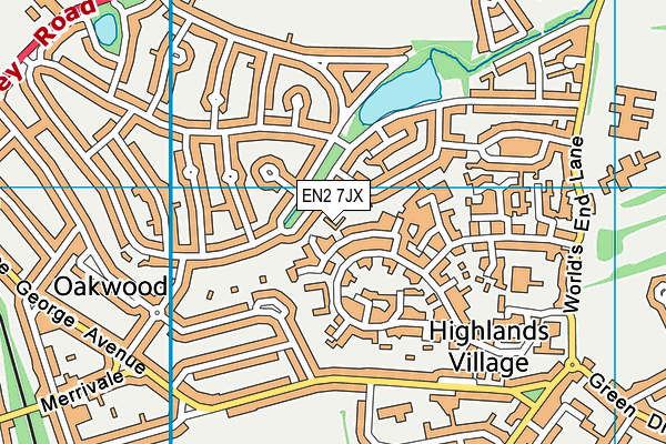 EN2 7JX map - OS VectorMap District (Ordnance Survey)