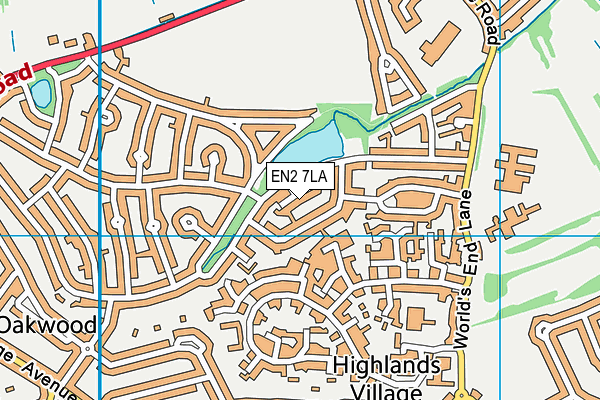 EN2 7LA map - OS VectorMap District (Ordnance Survey)