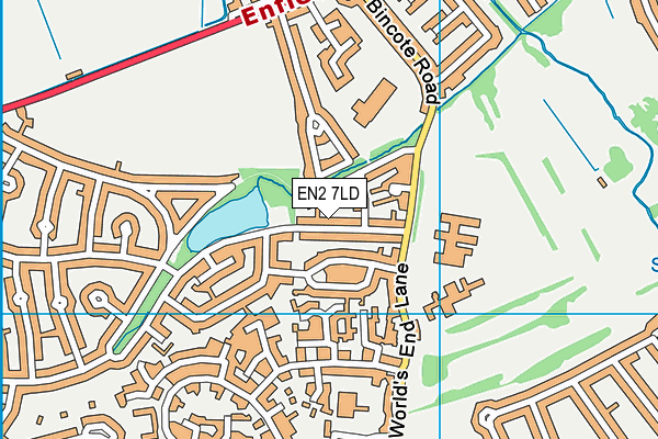 EN2 7LD map - OS VectorMap District (Ordnance Survey)