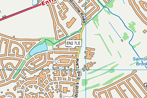 EN2 7LE map - OS VectorMap District (Ordnance Survey)