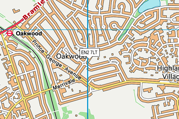 EN2 7LT map - OS VectorMap District (Ordnance Survey)