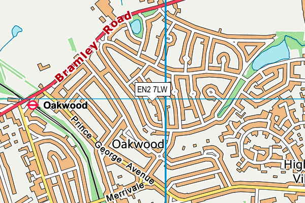 EN2 7LW map - OS VectorMap District (Ordnance Survey)
