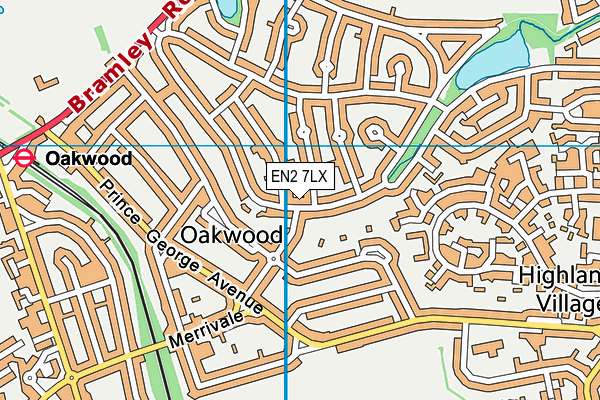 EN2 7LX map - OS VectorMap District (Ordnance Survey)