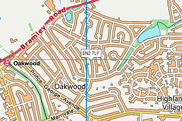 EN2 7LY map - OS VectorMap District (Ordnance Survey)