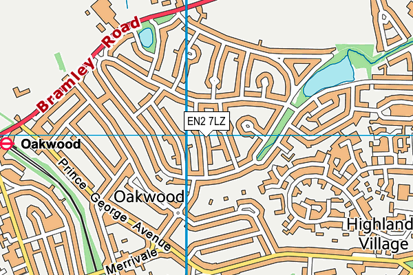 EN2 7LZ map - OS VectorMap District (Ordnance Survey)