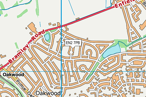 EN2 7PB map - OS VectorMap District (Ordnance Survey)