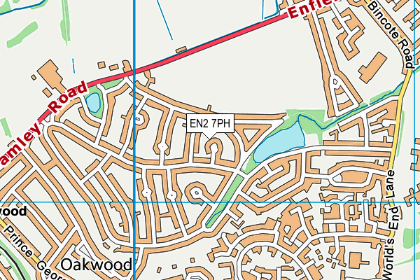 EN2 7PH map - OS VectorMap District (Ordnance Survey)