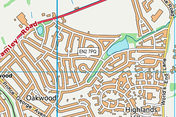 EN2 7PQ map - OS VectorMap District (Ordnance Survey)