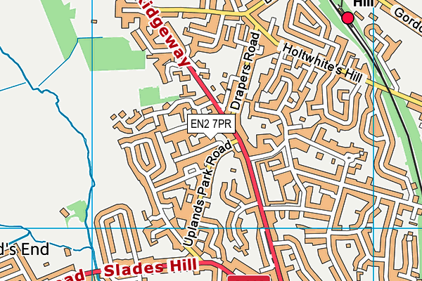 EN2 7PR map - OS VectorMap District (Ordnance Survey)