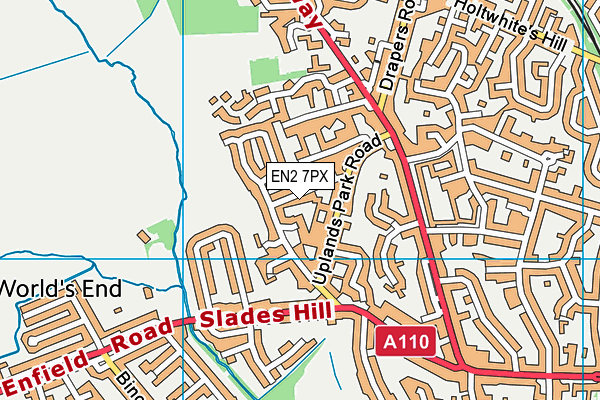 EN2 7PX map - OS VectorMap District (Ordnance Survey)