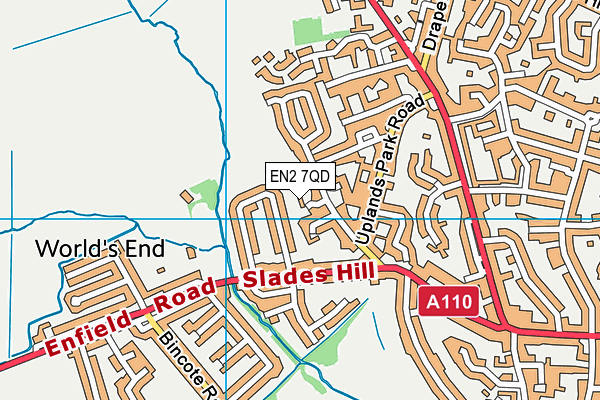 EN2 7QD map - OS VectorMap District (Ordnance Survey)