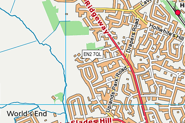 EN2 7QL map - OS VectorMap District (Ordnance Survey)