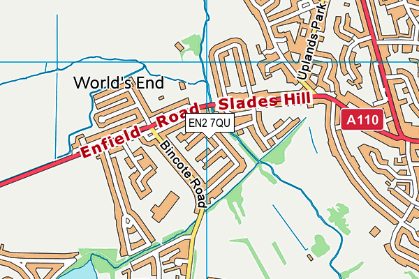 EN2 7QU map - OS VectorMap District (Ordnance Survey)