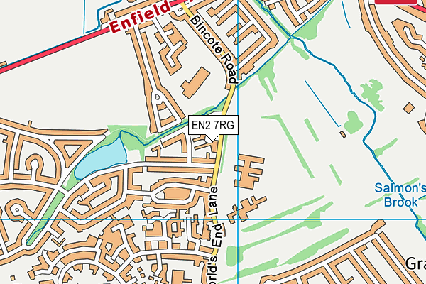 EN2 7RG map - OS VectorMap District (Ordnance Survey)