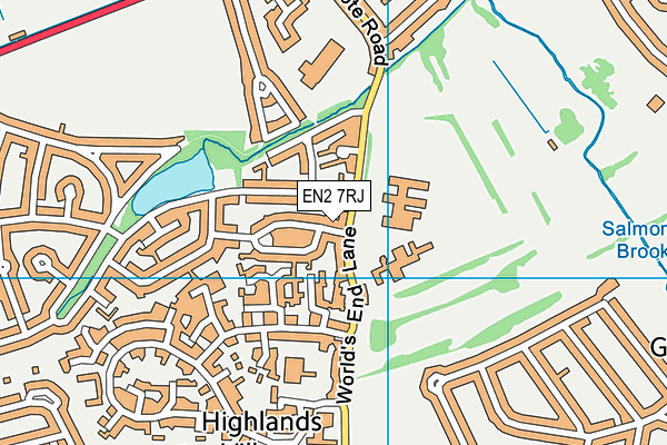 EN2 7RJ map - OS VectorMap District (Ordnance Survey)