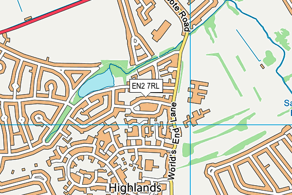 EN2 7RL map - OS VectorMap District (Ordnance Survey)