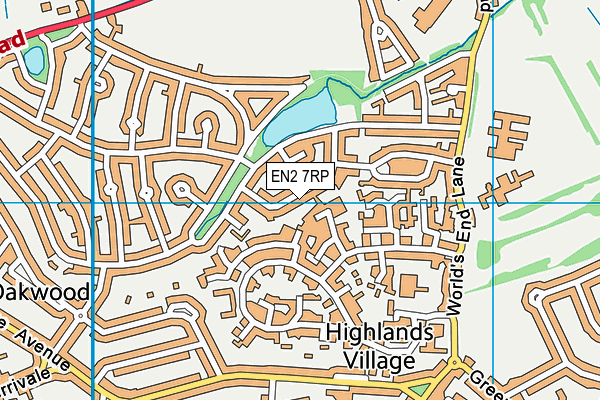 EN2 7RP map - OS VectorMap District (Ordnance Survey)