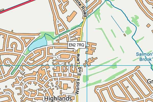 EN2 7RQ map - OS VectorMap District (Ordnance Survey)
