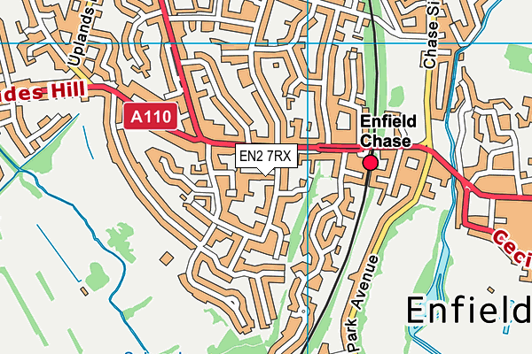 EN2 7RX map - OS VectorMap District (Ordnance Survey)