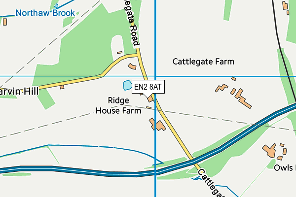 EN2 8AT map - OS VectorMap District (Ordnance Survey)