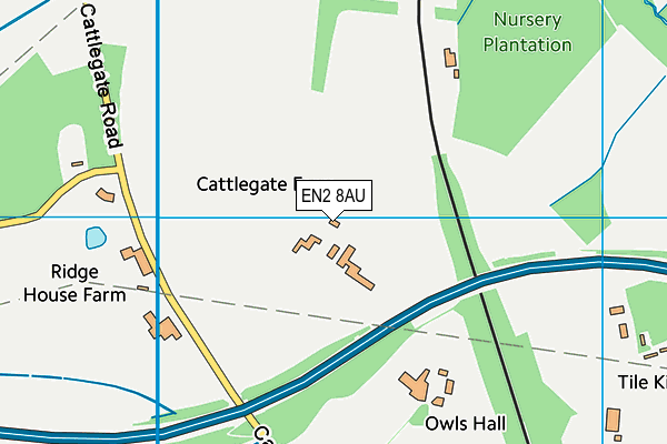 EN2 8AU map - OS VectorMap District (Ordnance Survey)