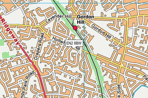 EN2 8BW map - OS VectorMap District (Ordnance Survey)