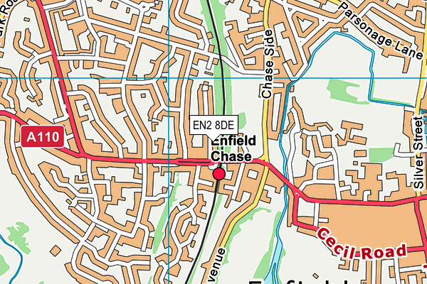 EN2 8DE map - OS VectorMap District (Ordnance Survey)