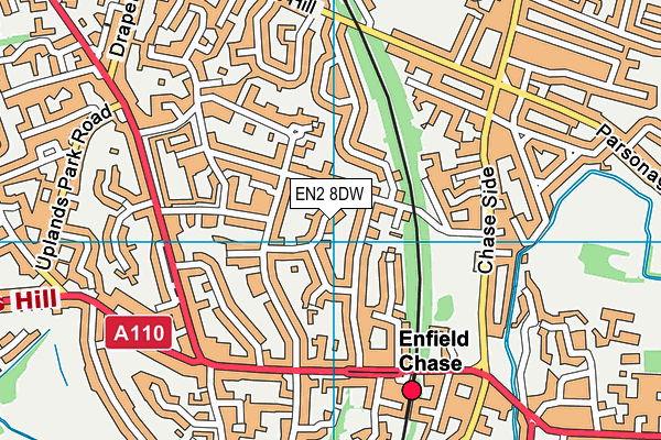 EN2 8DW map - OS VectorMap District (Ordnance Survey)